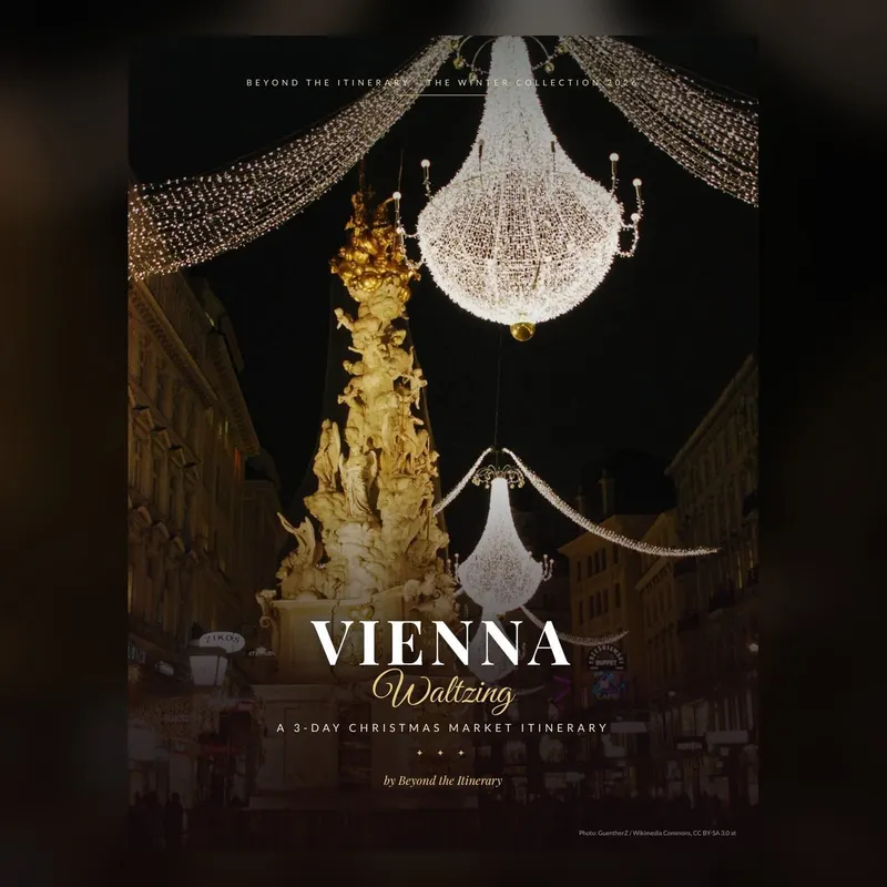 Vienna Waltzing guide cover: Christmas lights over the Graben at night